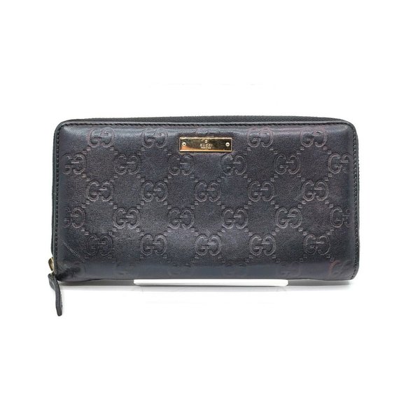 Gucci Handbags - Gucci Zippy Wallet Guccissima Black Leather